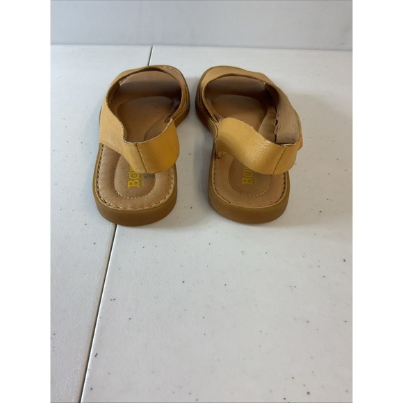 Born Inlet Women's Size 8M Brown Leather Cushioned Pull-on Peep Toe Flat Sandals - Picture 4 of 14